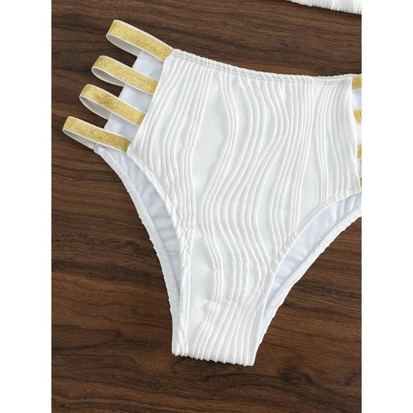 NEW Cut Out Triangle High Waist Bikini Swimsuit S - Picture 6 of 6